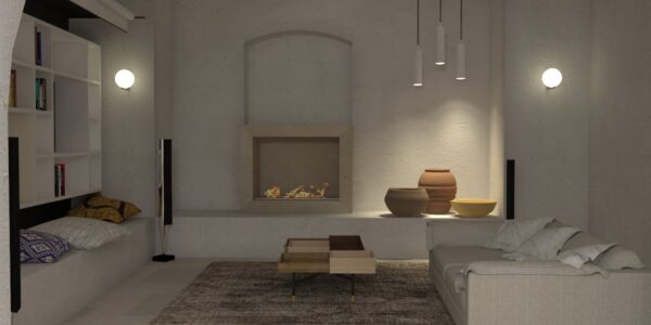 Progetto di living area per masseria 