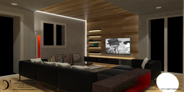 Progetto per area living in villa privata