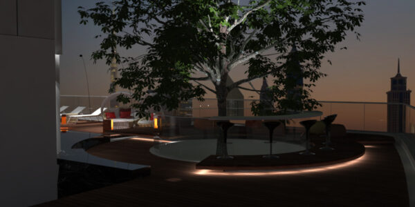 Progetto per terrazzo privato in attico negli UAE