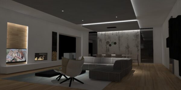 Progetto per un salone in villa privata