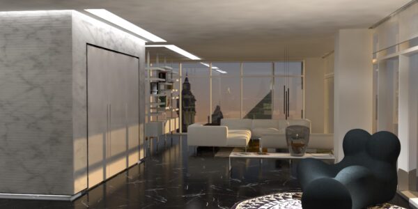 Progetto di una living area per appartameno privato negli Emirati Arabi