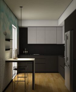Progetto cucina per uso residenziale.